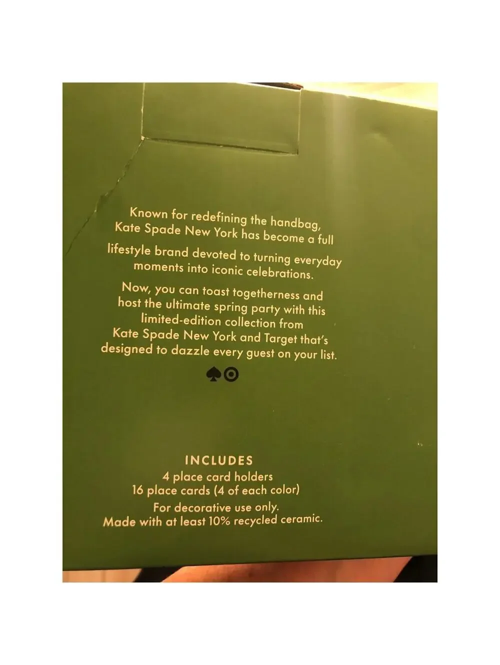 Kate Spade x Target NIB Ceramic Place Card Set